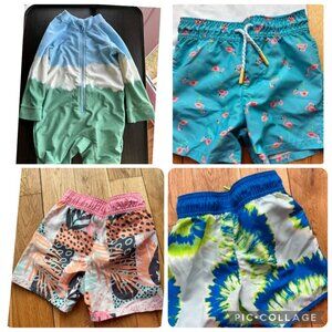 Cotton On Cat & Jack 2T Toddler Boy Bathing Suit Swimsuit Bundle Lot